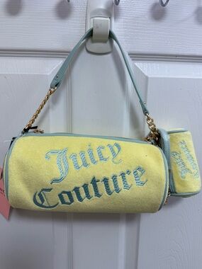 NWT Juicy Couture Choose Juicy II Barrel in Yellow Pear/Pastel Turquoise
